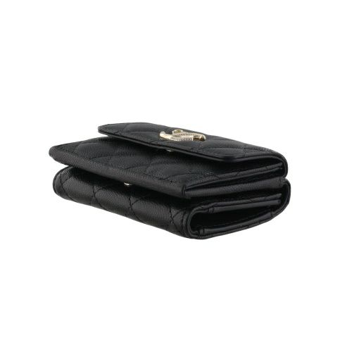 シャネル 三つ折り財布 レディース ブラック CHANEL AP4901 B22098 94305
