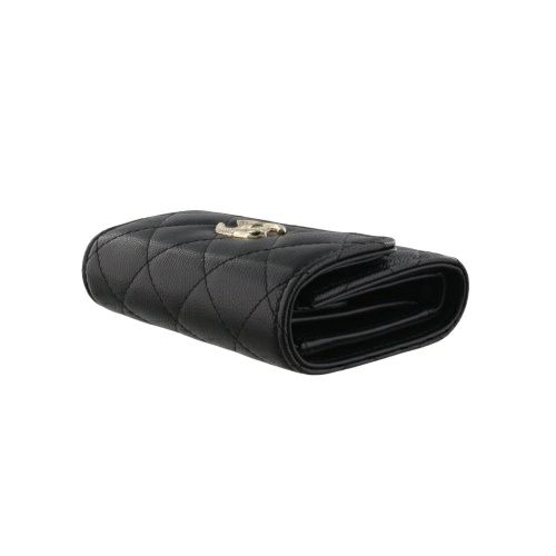 シャネル 三つ折り財布 レディース ブラック CHANEL AP4902 B22098 94305