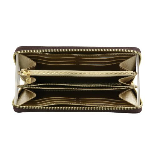 ルイヴィトン 長財布 モノグラム ジッピー・ウォレット ブラウン LOUIS VUITTON M27030 Monogram Iced Gold