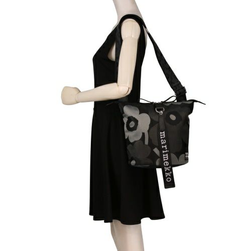 マリメッコ ショルダーバッグ レディース CARRY ALL UNIKKO ブラック marimekko 94634 990 Grey/Dark Grey/Black