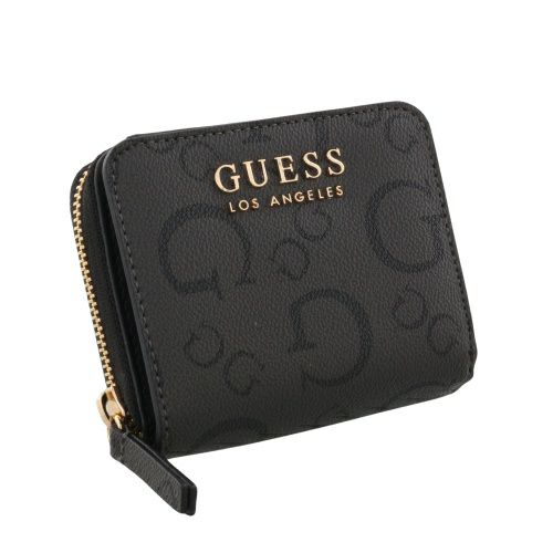 ゲス 二つ折り財布 レディース OAK PARK / MINI ZIP AROUND ブラック GUESS JG823841 COAL