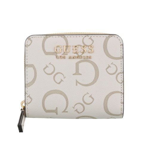 ゲス 二つ折り財布 レディース OAK PARK / MINI ZIP AROUND ホワイト GUESS JG823841 STONE