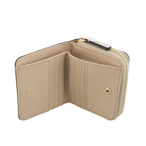 ゲス 二つ折り財布 レディース OAK PARK / MINI ZIP AROUND ホワイト GUESS JG823841 STONE