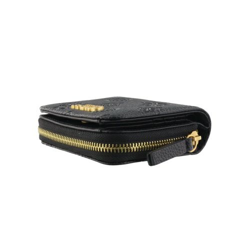 ゲス 二つ折り財布 レディース IZZY peony debossed / MINI ZIP AROUND ブラック GUESS PD920941 BLACK