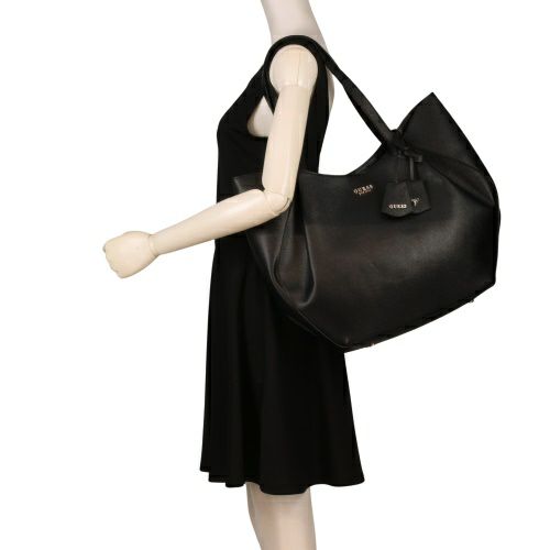 ゲス トートバッグ レディース AMORETTE 2 IN 1 TOTE ブラック GUESS