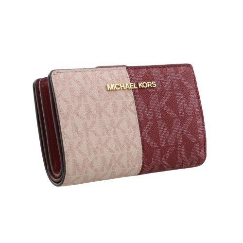 マイケルコース 二つ折り財布 レディース ジェット セット シグネチャー ツートーン レッド MICHAEL KORS 35F4GTVF6B CHERRY MULTI
