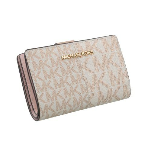 マイケルコース 二つ折り財布 レディース ジェット セット トラベル ツートン シグネチャー ミディアム ジップ コーナー ピンク MICHAEL KORS 35F4GTVF6M ROSE GOLD