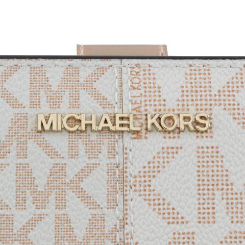 マイケルコース 二つ折り財布 レディース ジェット セット トラベル ツートン シグネチャー ミディアム ジップ コーナー ピンク MICHAEL KORS 35F4GTVF6M ROSE GOLD