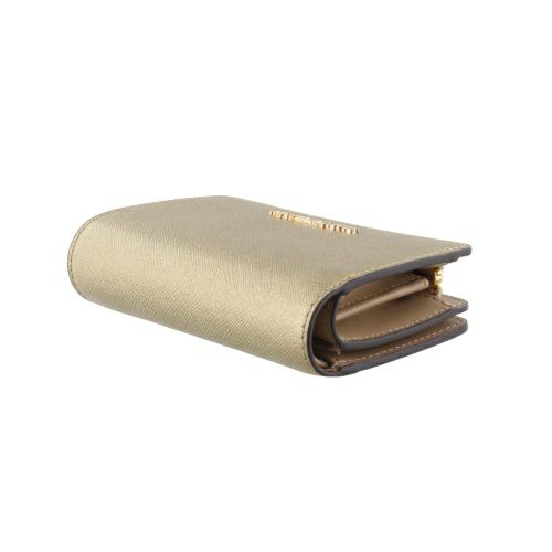 マイケルコース 二つ折り財布 レディース ジェットセット ミディアム メタリック サフィアーノ ゴールド MICHAEL KORS 35F4GTVF8M PALE GOLD