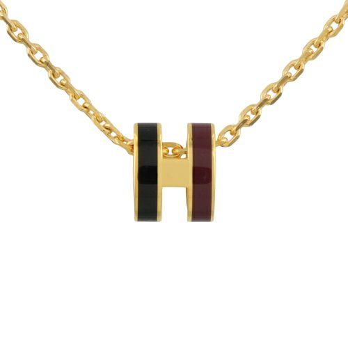 エルメス ネックレス レディース MINI POP H ロカバール ネックレス ブラウン HERMES H100066F GALAXIE/GD