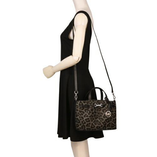 マイケルコース ハンドバッグ レディース カーソン スモール レオパードプリント カーフヘア サッチェル ブラック MICHAEL KORS 35F5S2ZS5H