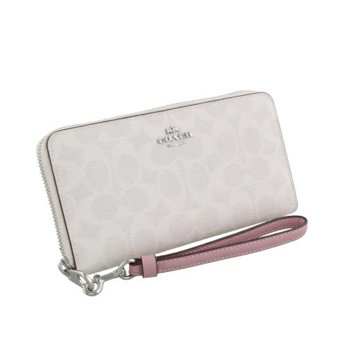 コーチ アウトレット 長財布 レディース ロング ジップ アラウンド ウォレット・シグネチャー キャンバス ホワイト COACH CW778