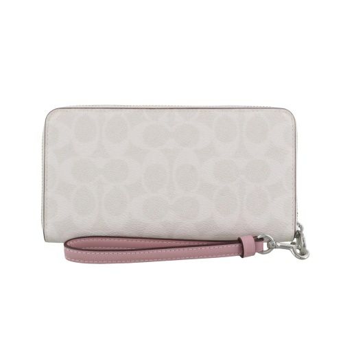 コーチ アウトレット 長財布 レディース ロング ジップ アラウンド ウォレット・シグネチャー キャンバス ホワイト COACH CW778