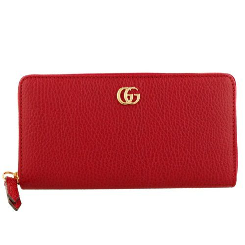 グッチ 長財布 レディース ダブルG ジップアラウンドウォレット レッド GUCCI 456117 CAO0G