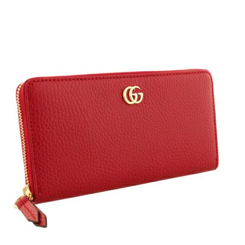 グッチ 長財布 レディース ダブルG ジップアラウンドウォレット レッド