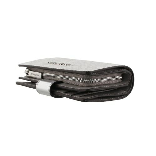 マイケルコース 二つ折り財布 レディース ジェット セット トラベル ツートン シグネチャー ミディアム ジップ コーナー シルバー MICHAEL KORS 35F4STVF6M