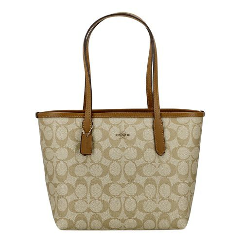 コーチ アウトレット トートバッグ レディース ミニ シティ トート・シグネチャー キャンバス ブラウン COACH OUTLET CN733 IMNLJ カーキライトサドル