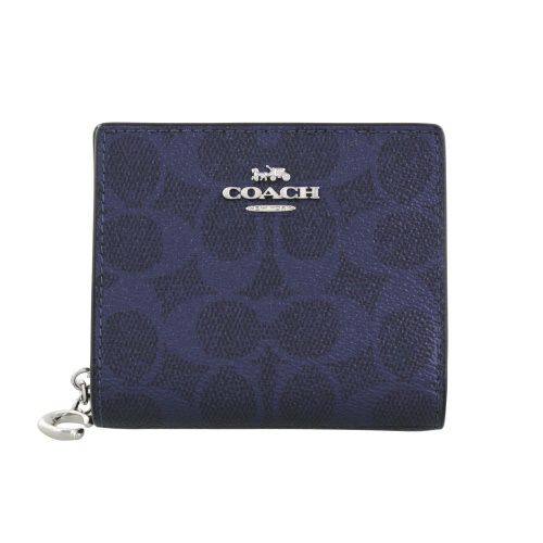 コーチ アウトレット 二つ折り財布 レディース スナップ ウォレット・シグネチャー キャンバス COACH OUTLET CCL96 SBLNV