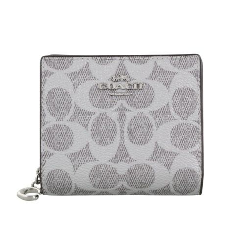 コーチ アウトレット 二つ折り財布 レディース スナップ ウォレット・シグネチャー キャンバス COACH OUTLET CCL96 SVYGP