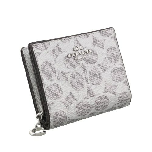 コーチ アウトレット 二つ折り財布 レディース スナップ ウォレット・シグネチャー キャンバス COACH OUTLET CCL96 SVYGP