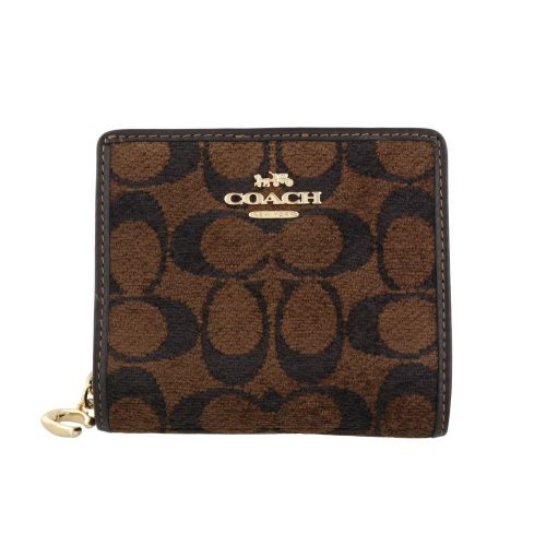 コーチ アウトレット 二つ折り財布 レディース スナップ ウォレット・シグネチャー シェニール COACH OUTLET CCQ32 IMA7U トリュフ