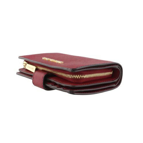 マイケルコース 二つ折り財布 レディース JET SET TRAVEL MD BIFLD ZP CN WLLET LEATHER ジェット セット トラベル ミディアム ビルフォールド ジップ コーナー ウォレット レザー MICHAEL KORS 35F7GTVF2L CHERRY