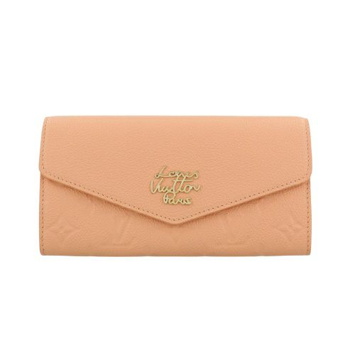 ルイヴィトン 長財布 レディース モノグラム アンプラント ポルトフォイユ・サラ ピンク LOUIS VUITTON M27664 ピーチ