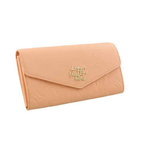 ルイヴィトン 長財布 レディース モノグラム アンプラント ポルトフォイユ・サラ ピンク LOUIS VUITTON M27664 ピーチ